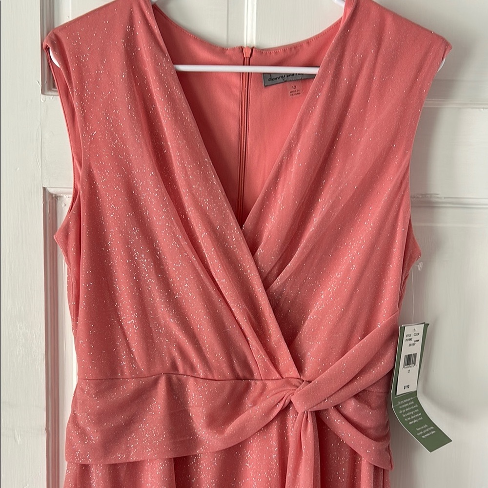 Danny & Nicole Pink Ruched Wrap Sundress